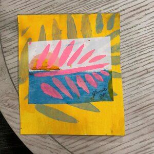 Mini Palm Painting Original 4x5 Inches